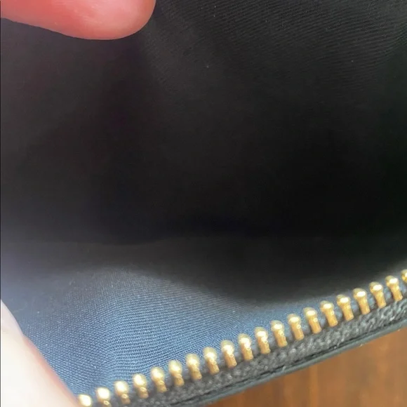 Coach Black Wallet with Wristlet Gold Accents - Picture 6 of 7